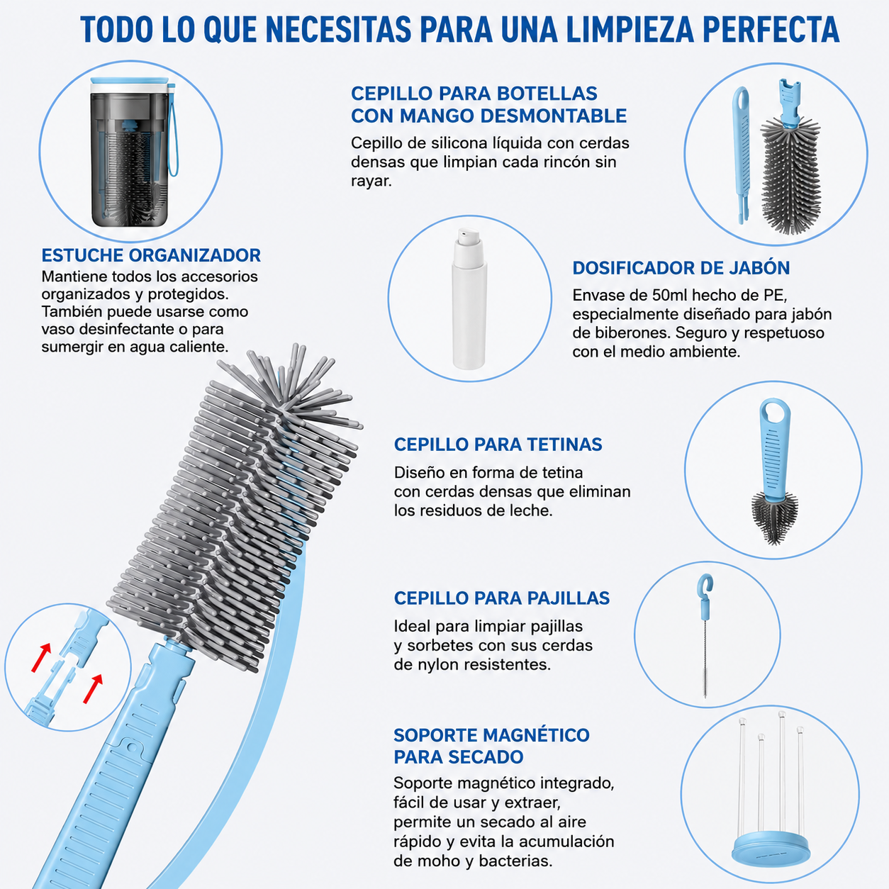 🧽 Kit de Limpieza Multifuncional 6 en 1